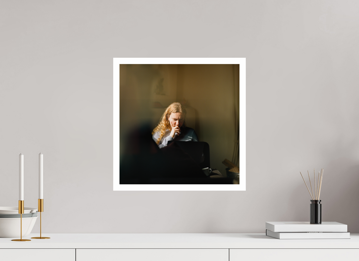 15 x 15″, Fine Art Baryta, .8” border Alice, Writing