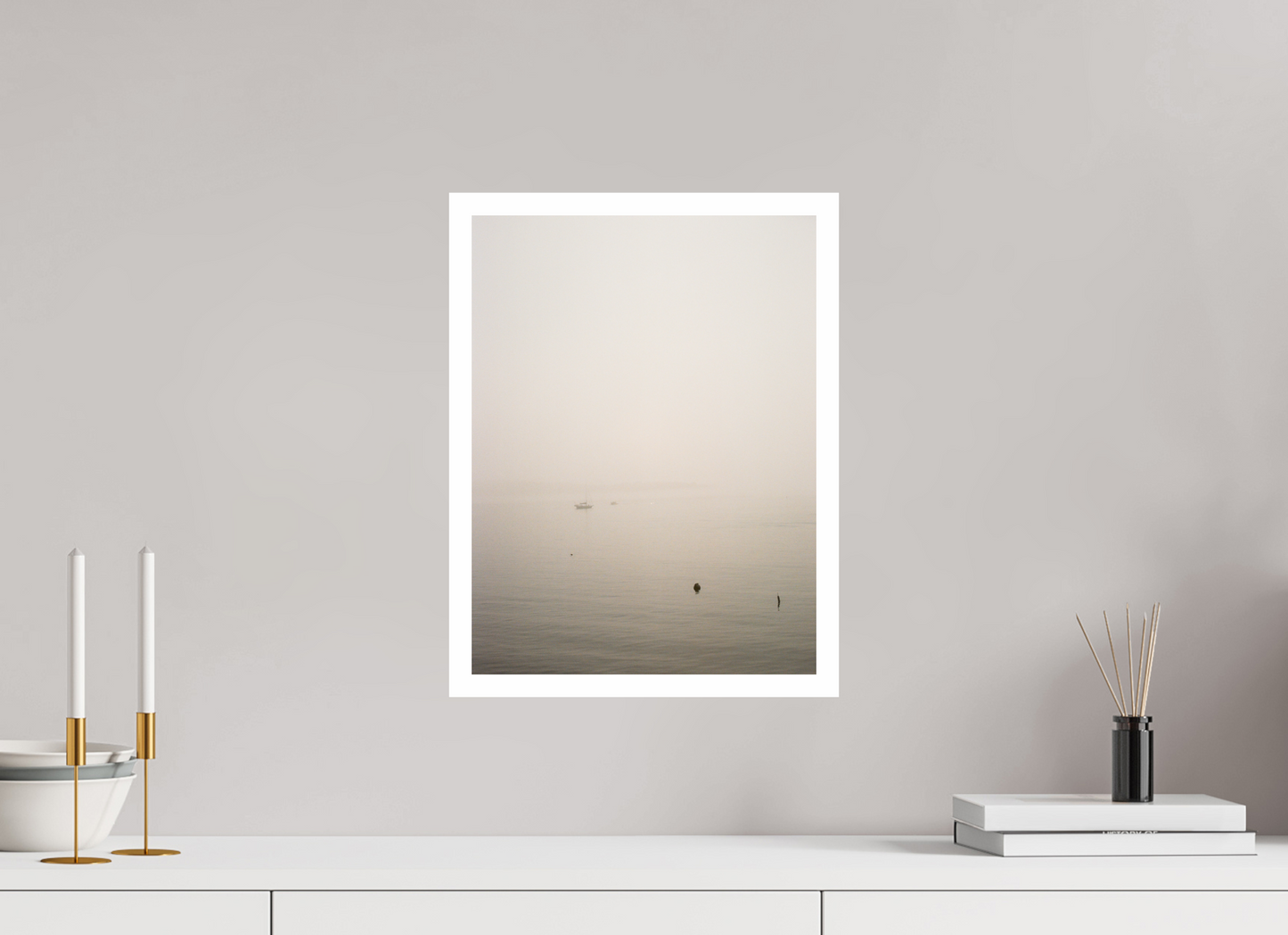 12 x 16″, Hahnemühle FineArt Baryta, .8” border Ship in Fog, Boothbay Harbor